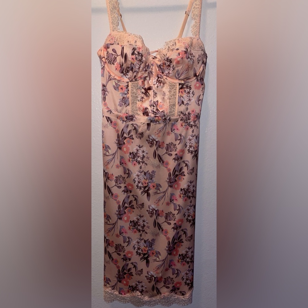 Victoria's Secret Pink Bustier Lace Floral Dress